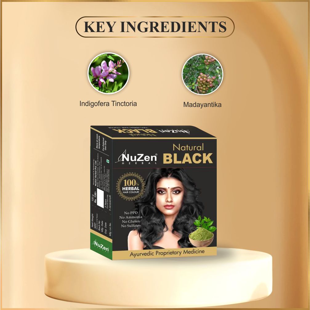 NuZen Herbal Natural Black Henna (Pack of 2)