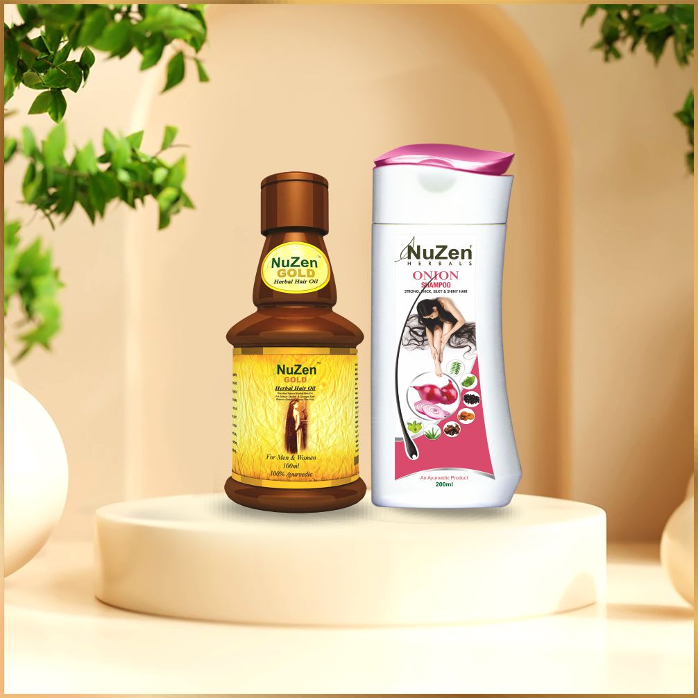 NuZen Herbal Hair oil (250ml) & Onion Shampoo(200ml)